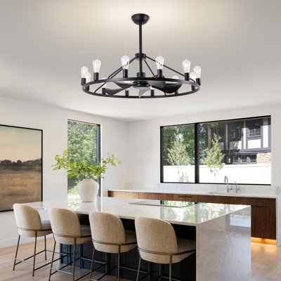 41-Inch Wagon Wheel Chandelier Fan