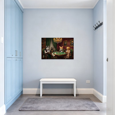 Animals Dogs Playing Poker In Elegant Room