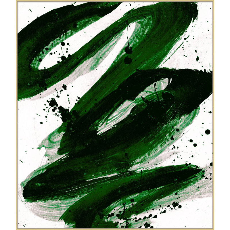 «Emerald Abstract» par Christopher Kennedy, peinture sur toile à cadre flottant