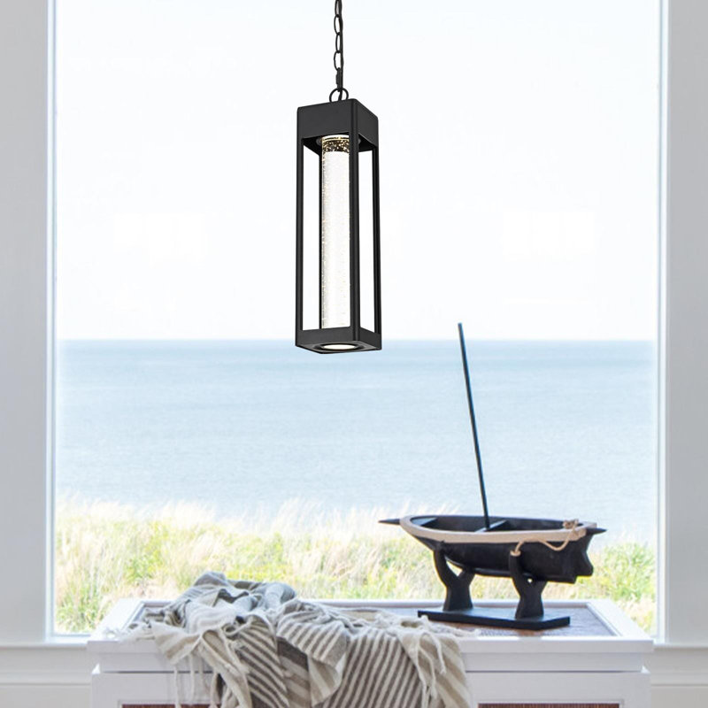 Luminaire suspendu d'extérieur à DEL Olyssa, H 15 po x l 4 po x P 4 po