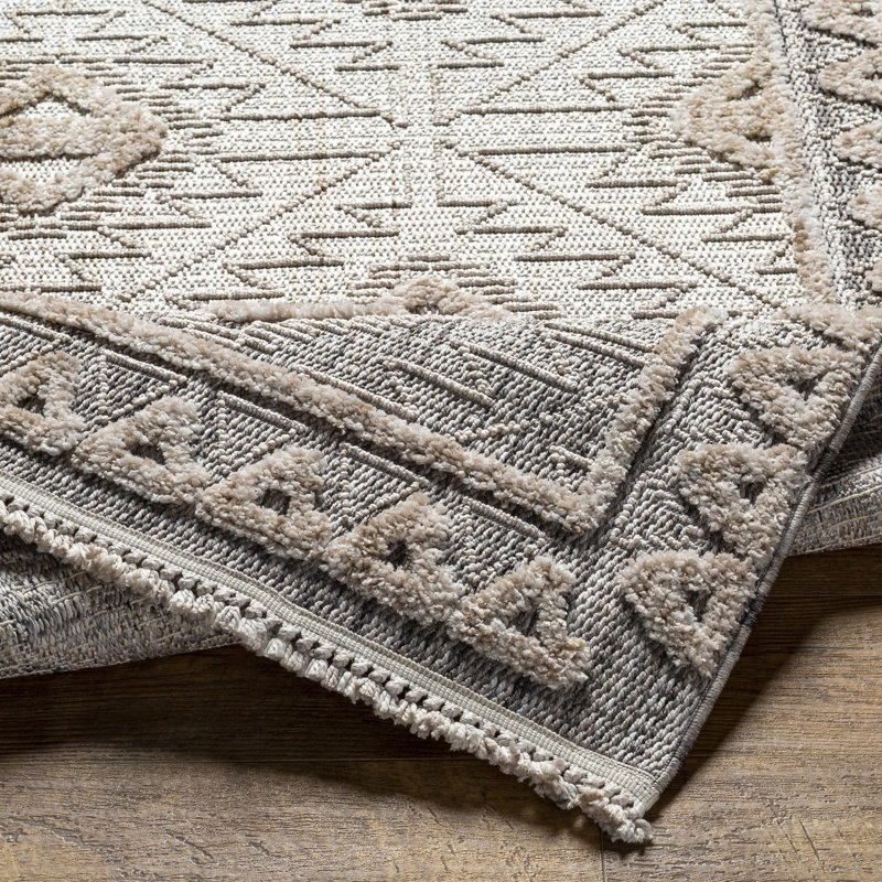 Tapis gris / beige Howden Moroccanab, Tapis de couloir 2 pi 7 po x 7 pi 3 po