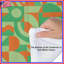 Édredon géométrique abstrait vert orange-130505745