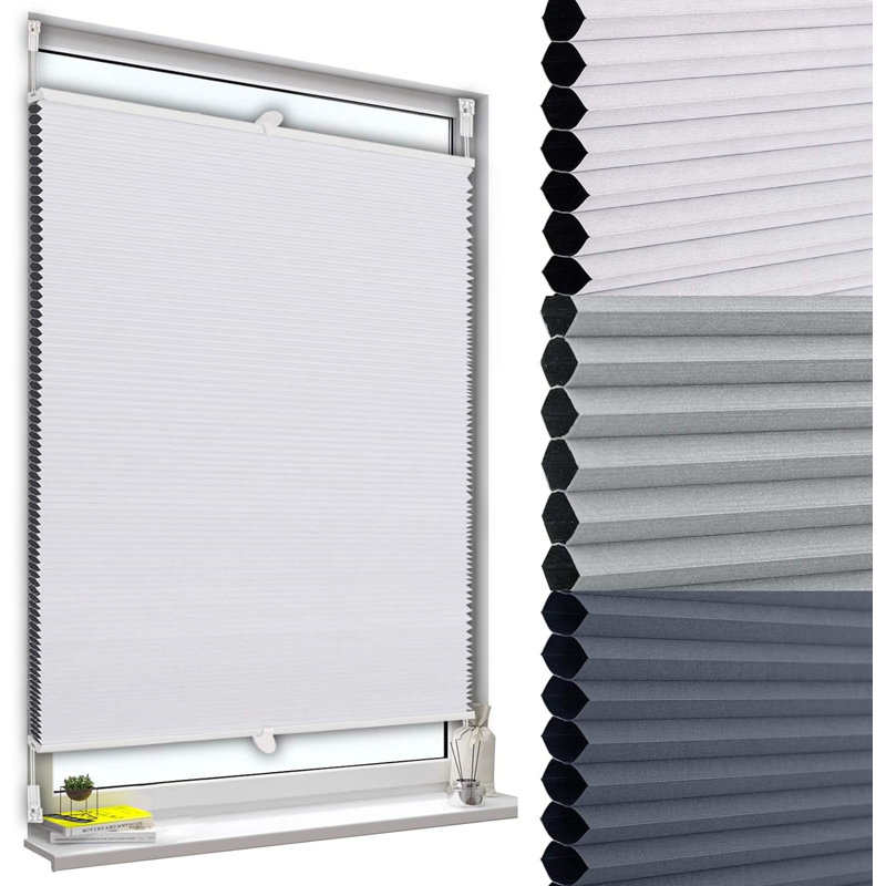 Blackout Pleated Shade, White, 75cm W x 120cm L