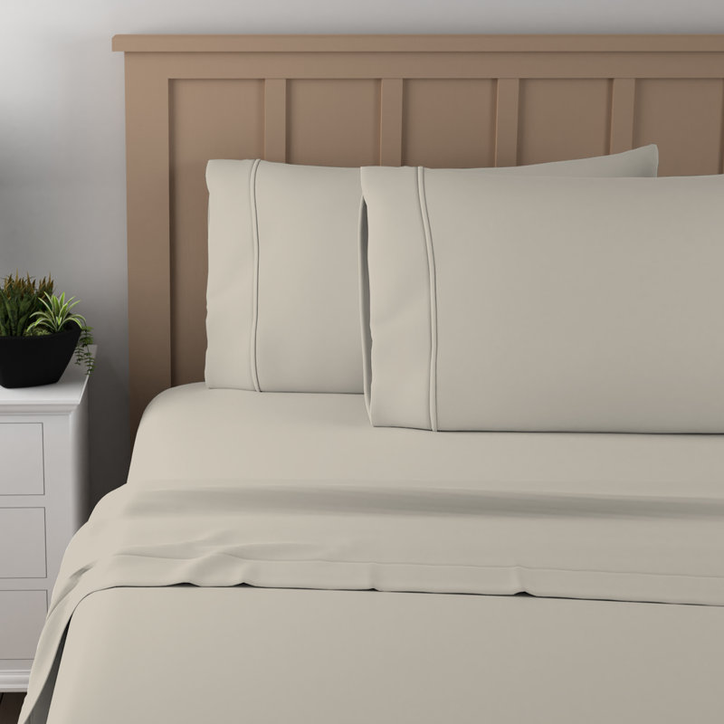 100% Cotton Ultra-Light Flat Sheet, Beige, Twin Flat Sheet