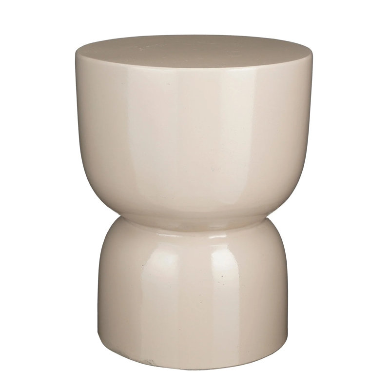 Stage Drum End Table, Beige