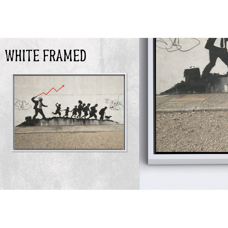 Urban Charm: toile imprimée graffiti Banksy Coney Island, 1P WhiteFramedCanves, 27,6 po H x 39,4 po l