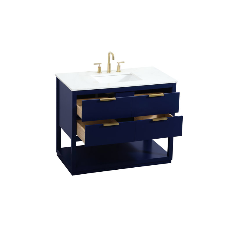 Ensemble de meuble-lavabo simple 42 po Felicity, Bleu