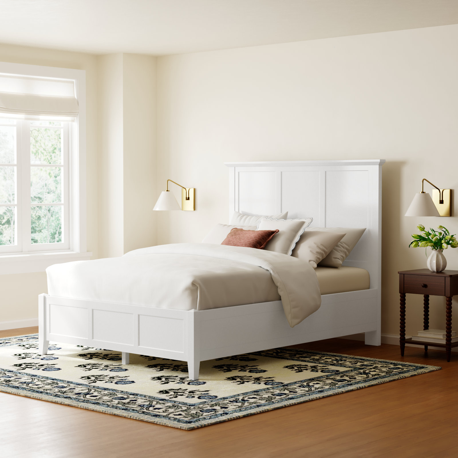 Renee Bed, White, Queen