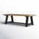 Morones Rectangular Dining Table in Solid Reclaimed Teak with Black Aluminum Legs