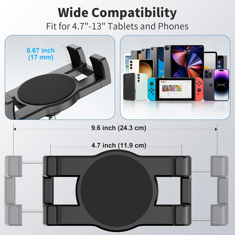 Tablet Wall Mount, 360° Rotating iPad Wall Mount Holder