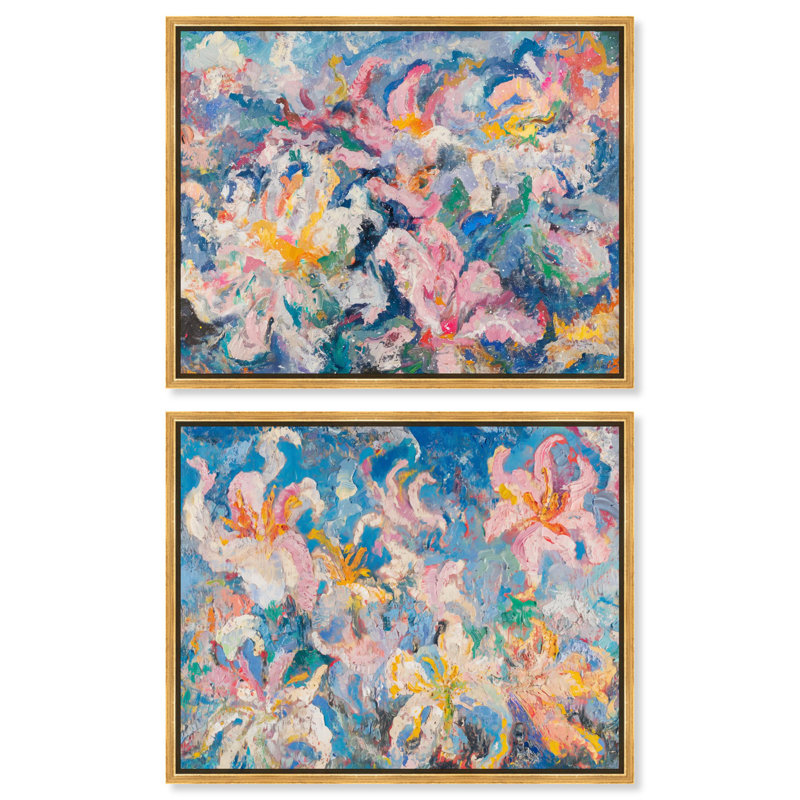 «Pastel Riot: Modern Boho Vibes» par Art Remedy, Cadre doré, H 31 po x l 37 po