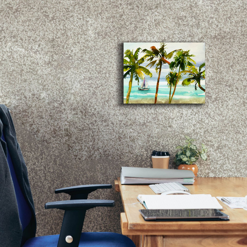 «Enchanted Beach» par Jean Plout, art mural sur toile, H 12 po x l 16 po x P 0,75 po
