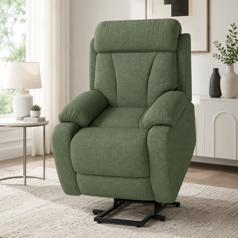 Fauteuil inclinable électrique Power Lift, Tissu velours flocon de neige, Dark Green