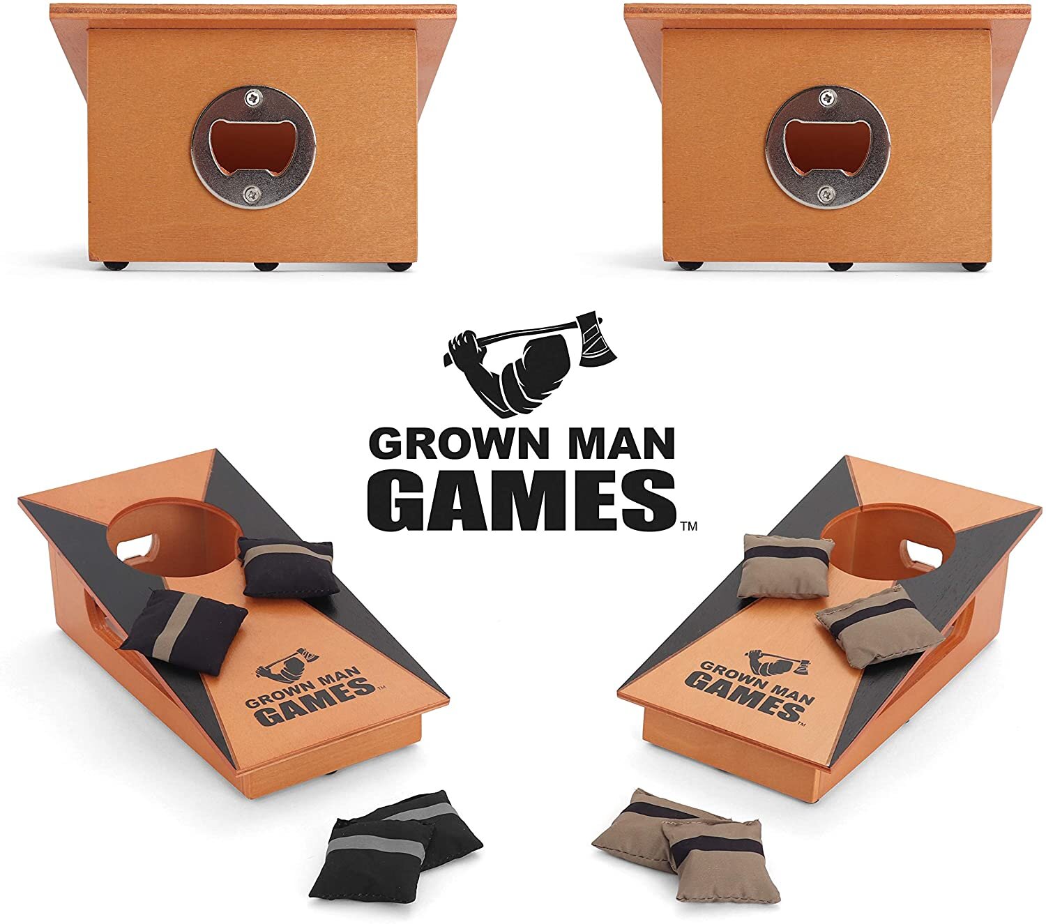 Grown Man Games Mini jeu de cornhole - jeu de cornhole portable - jeu de  lancer de sac de billes - jeu de cornhole - jeu de société - jeu de table 