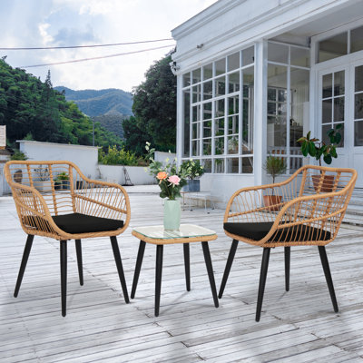 Cahn Patio 3-Piece Polyethylene Conversation Set