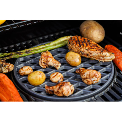 Monument Grills 12-Inch Round Porcelain Coated Cast Iron Diamond Grid