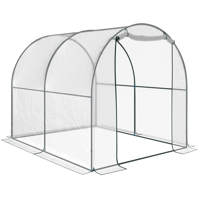 Noven Walk-In Polytunnel Greenhouse With Roll-Up Door And Steel Frame