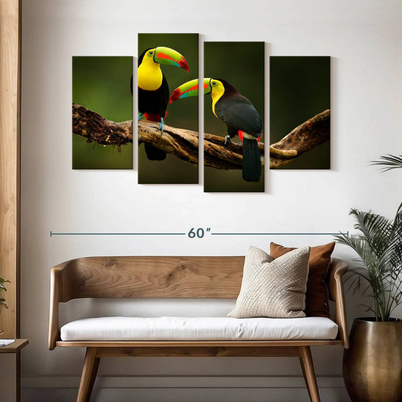 Brampt Toucans On Branch, 32'' H x 52'' W