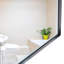 Grand miroir noir de 36 po x 30 po pour la salle de bain - Cadre en métal avec rebord biseauté, meuble-lavabo à reflet transparent