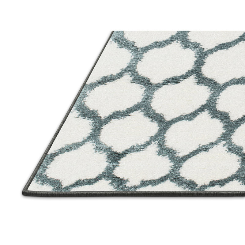 Tapis gris/zone blanche contemporaine, Rectangle 2 pi x 3 pi