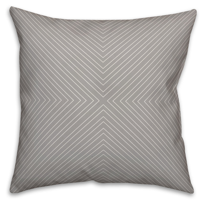  Coussin Modern, 16 po x 1 po, Gris, Pas de bourre