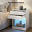 Modern White Nightstands with Multi-color RGB LED Lights & Charging Station, 2 Drawers & Open Shelf in Minimalist Style-1441720302