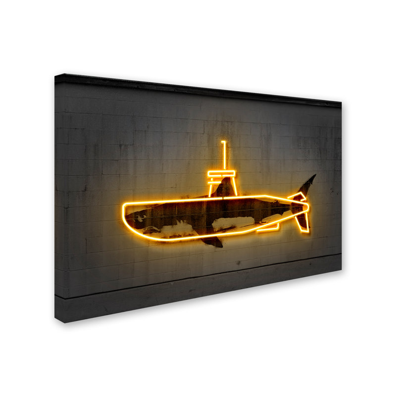 Magar Magar «Yellow Submarine», reproduction d'impression sur toile tendue, H 30 po x l 47 po