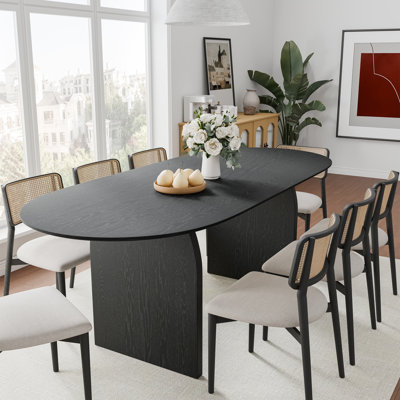 Table de salle à manger ovale en bois