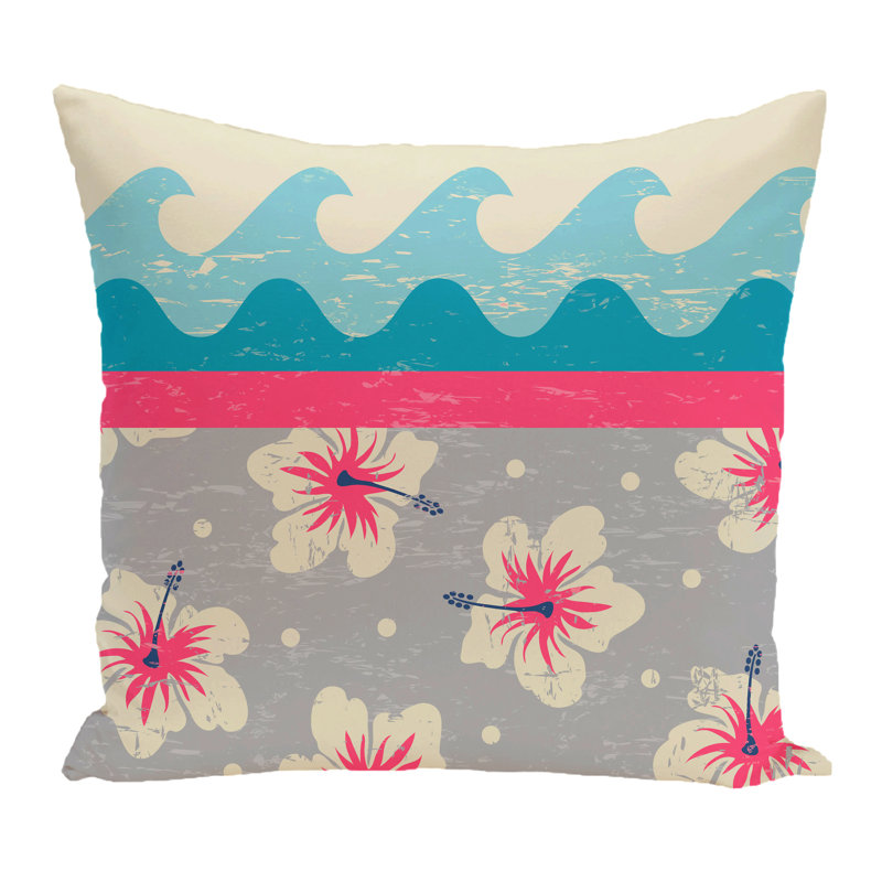Housse et insert de coussin carré Surf, Sand & Sea, H 16 po x l 16 po, Gris