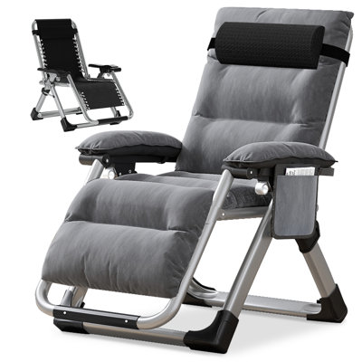 Daisie-Mae Multipurpose Folding Zero Gravity Chair with Removable Pad Indoor& Outdoor Reclining Chair 0°-170° Adjustable by Arlmont & Co.