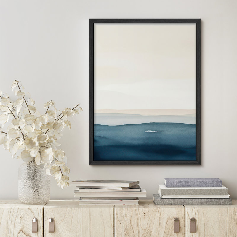 Reproduction d'art encadrée abstraite pour décoration intérieure moderne - 8 po x 10 po, H 10 po x l 8 po, Noir
