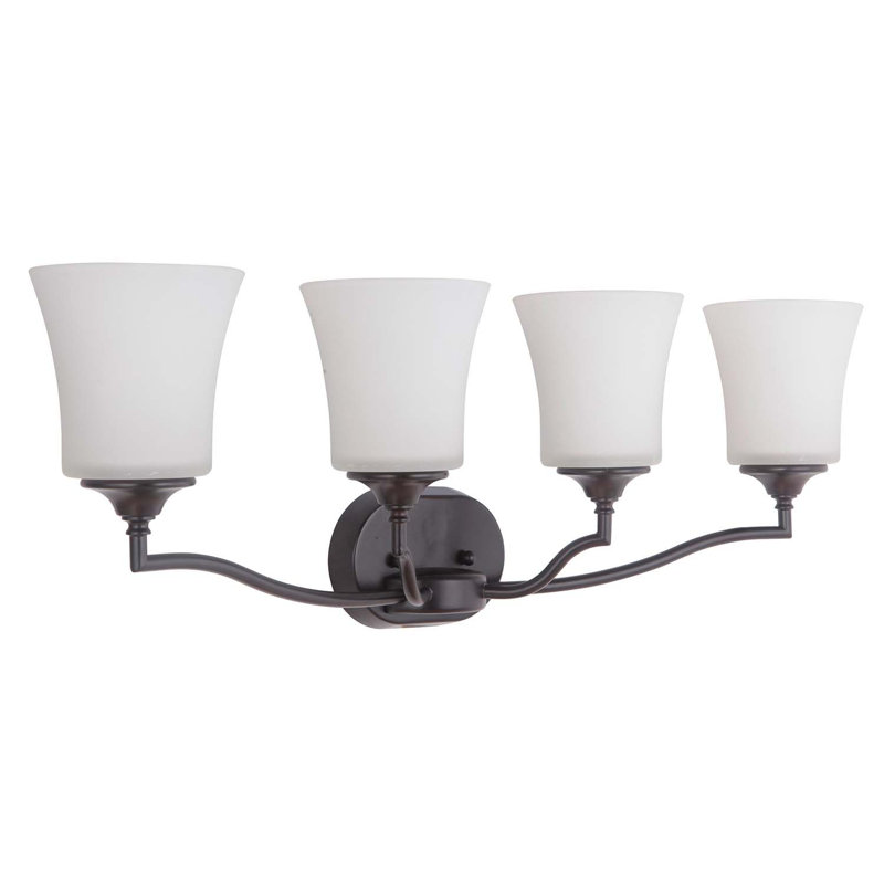 Éclairage pour meuble-lavabo 4 lumières Farnborough, Bronze huilé