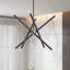 Lustre 8 lumières bronze avec détails en laiton antique-996542539