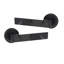 4 Pairs Modern Nova Design Premium Door Handles on Round Rose with 2.5" Latch and 1 Pair of Ball Bearing Hinges