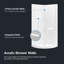 Ensemble de douche en coin en nickel satiné, porte coulissante transparente, murs et casserole Breeze L 33 po x l 33 po x H 76,18 po Breeze-1597569727-1524720473
