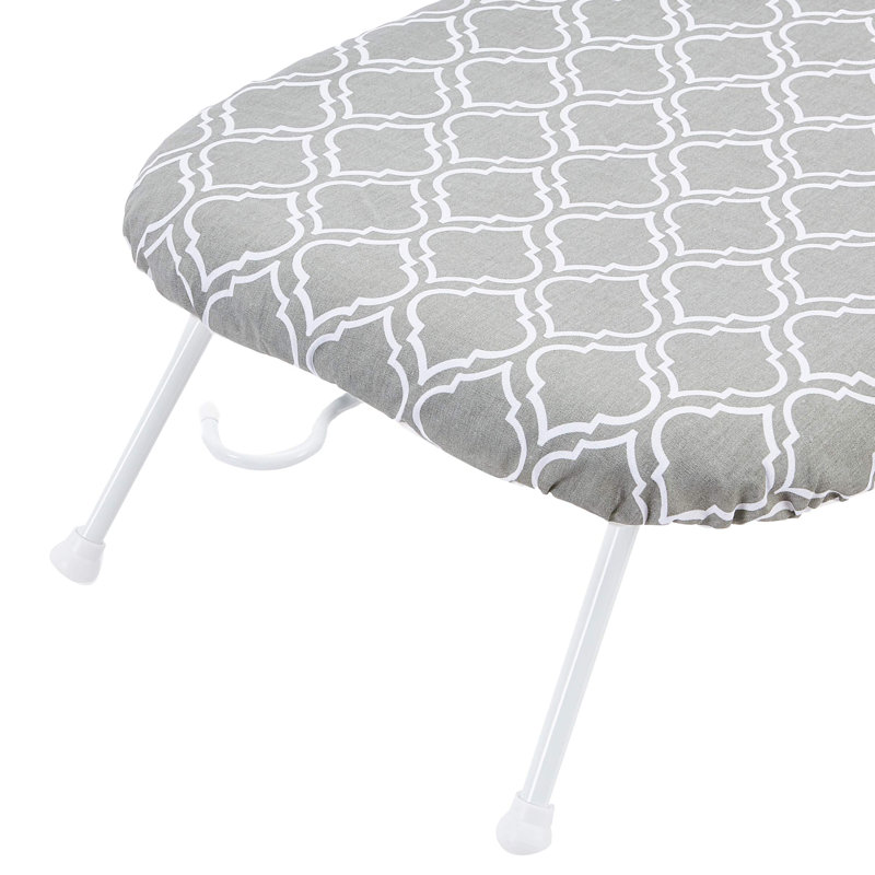 Compact Tabletop Ironing Board With Folding Legs, Trellis Removable Cover