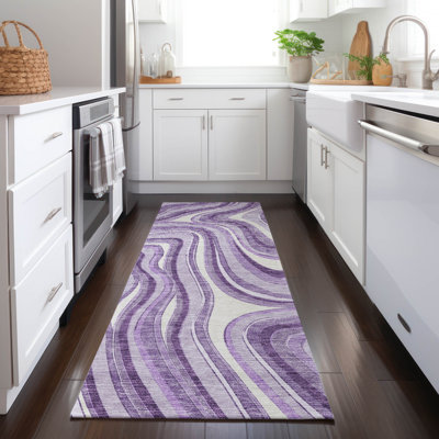 Tapis lavande intérieur / extérieur en polyester tissé à la machine Lamanna