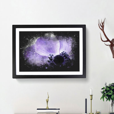 Purple Anemone Flower - Single Picture Frame Print on MDF