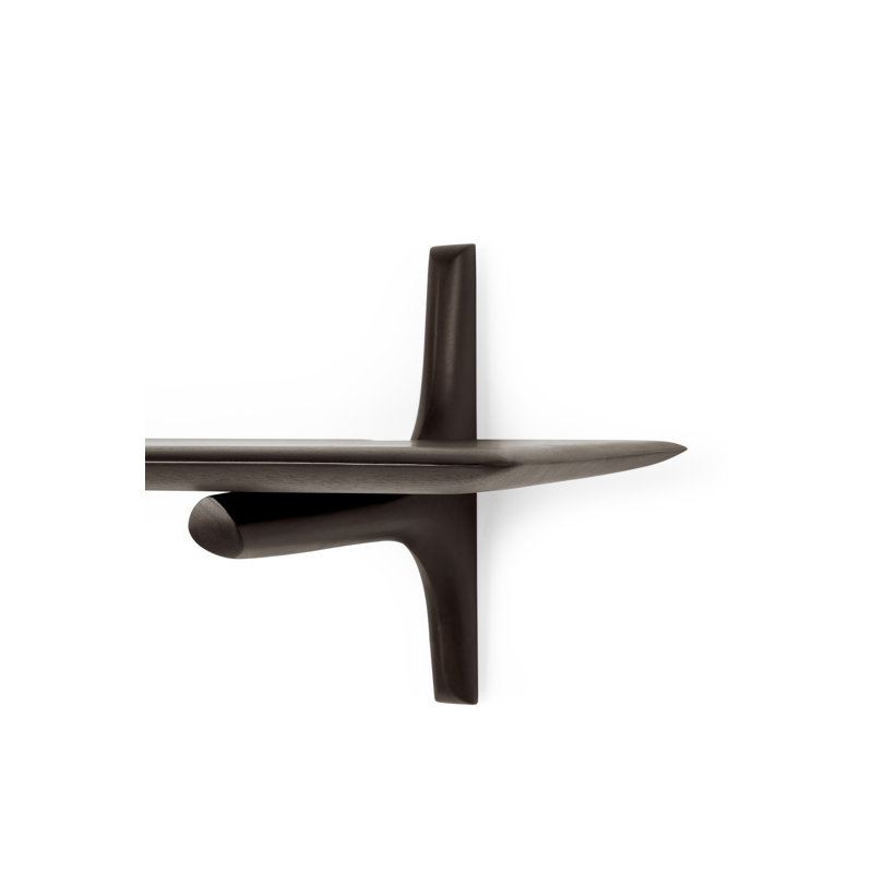 PI Mahogany Solid Wood Bracket Shelf, 11" H x 66" W x 14" D