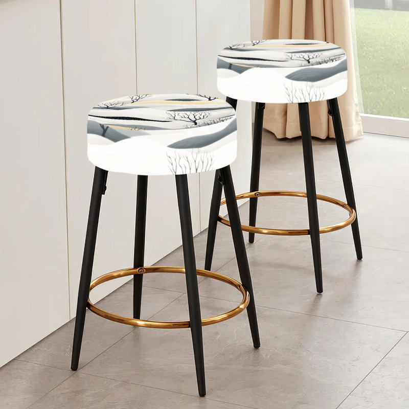 Ensemble de 2 tabourets de bar gris et gris