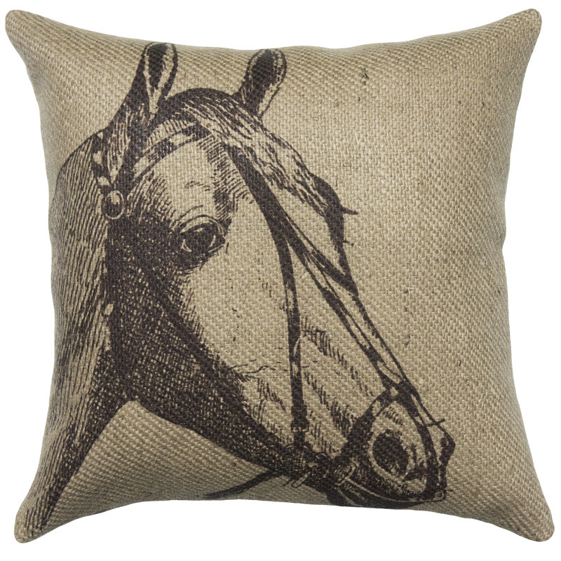 Horse Jute / Sisal Throw Pillow