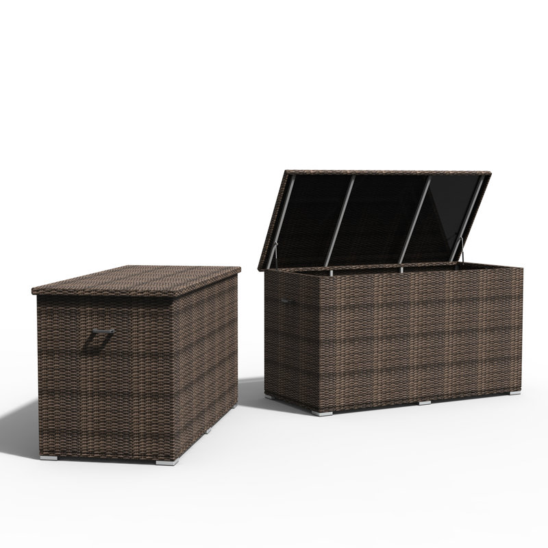 1000 L Rattan Garden Storage Box, Brown