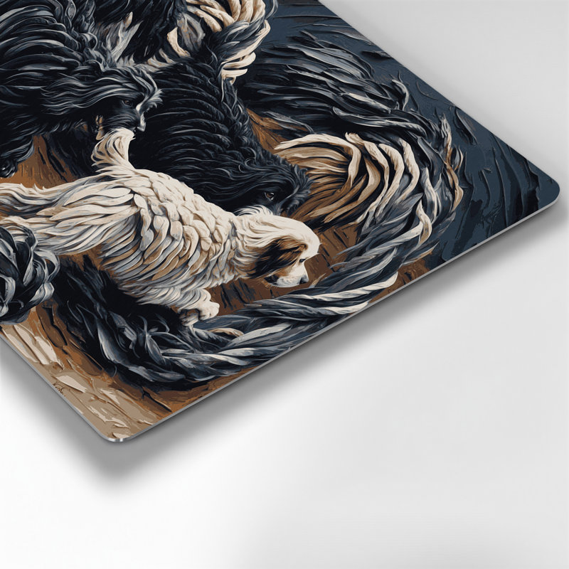 «Dogs Puli», art mural en métal noir, H 11 po x l 14 po