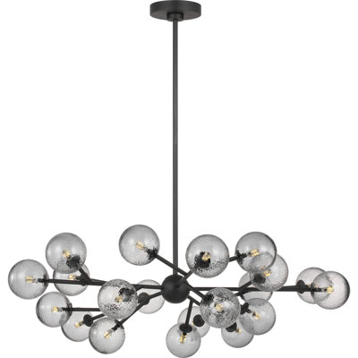 Scott Living Atticus 32" Modern Dimmable Dining Room 20-Light Chandelier in Midnight Black