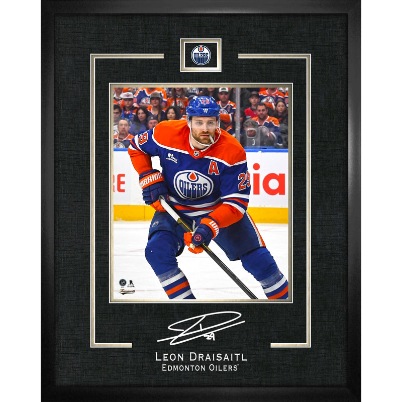Leon Draisaitl 16 x 20 réplique huileurs cadre Signature
