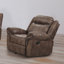 Fauteuil inclinable et oscillant de style transitionnel avec accoudoirs inclinables et contrastants au fini brun