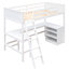 Lit mezzanine simple avec étagère et bureau, pin massif, support pour étude, structure de tablette de poids de 155 lb, peu encombrant, 14 lattes