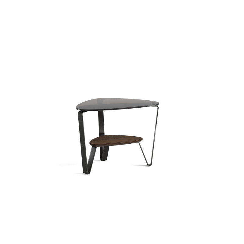 Dino Glass End Table, Toasted Oak