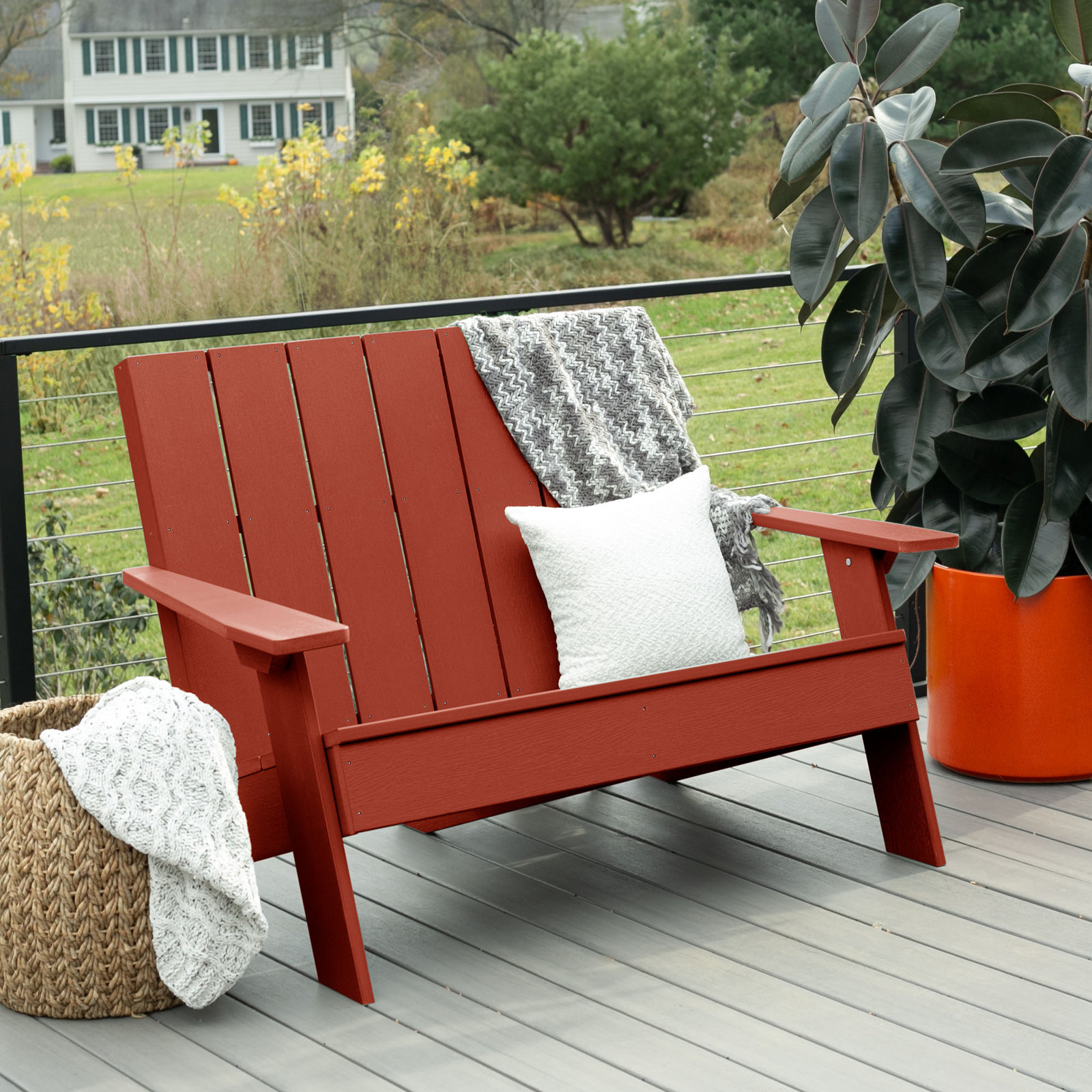 Byrnes 4 - Person Patio Conversation Set, Rustic Red