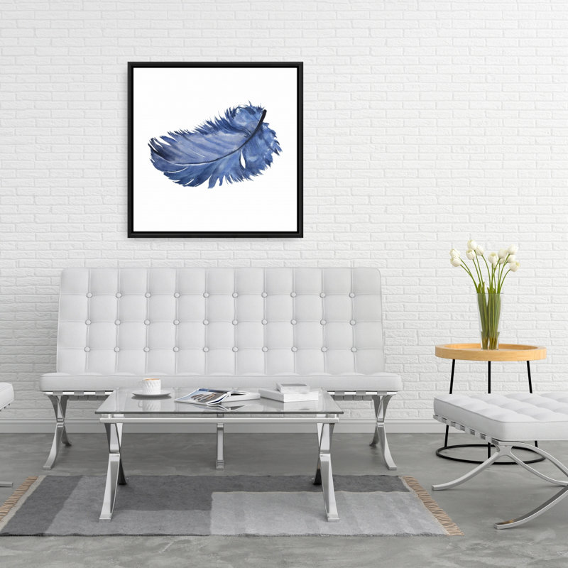 «Plume bleue aquarelle»